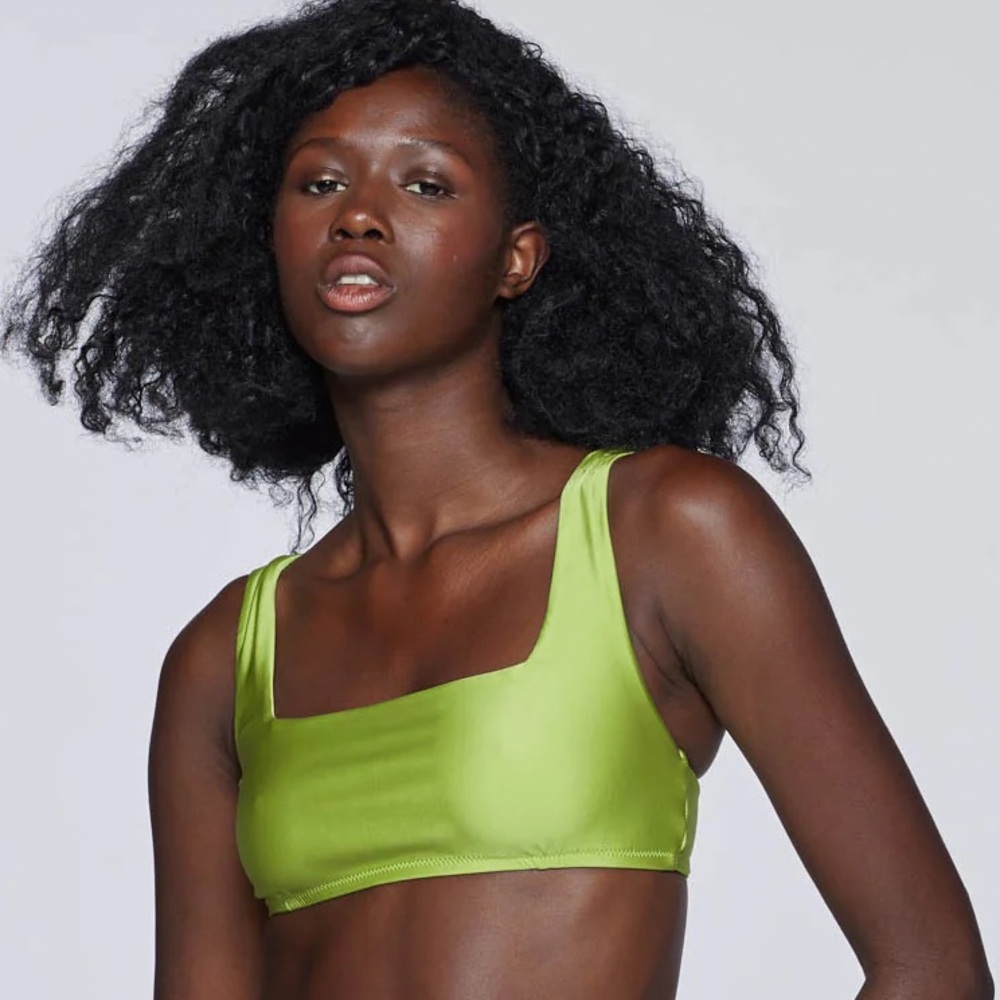 SIDWAY SWIM Susan Square Neck top in avocado